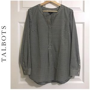 Talbots V-Neck Long Sleeve Blouse Top